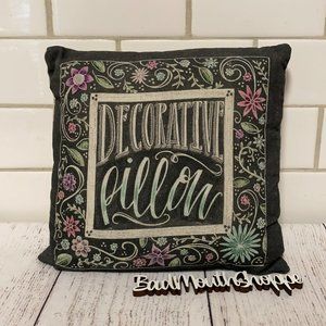 *Primitives by Kathy Black Floral Double-Sided Linen-Blend Throw Pillow